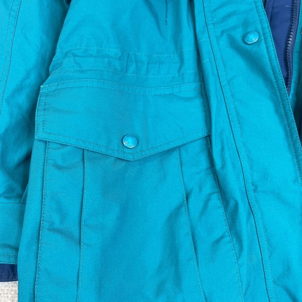 Eddie Bauer GORE-TEX Teal Blue Hooded Parka Jacket Unisex L - Picture 9 of 16